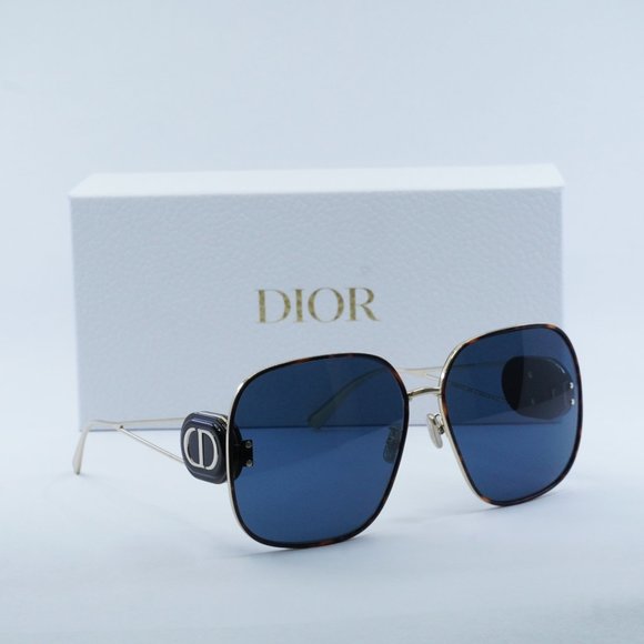 FINAL PRICE NEW DIOR DIORBOBBY S1U B5B0 GOLD HAVANA /BLUE SUNGLASSES - Picture 8 of 9